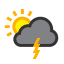 Weather condition: Patchy light rain in area with thunder